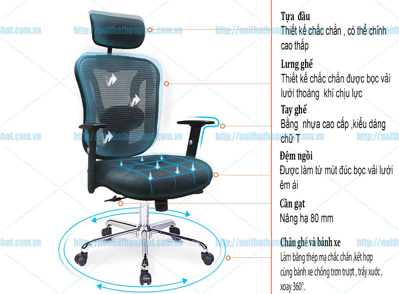 Ghế lưới lãnh đạo GL303 - ảnh 5