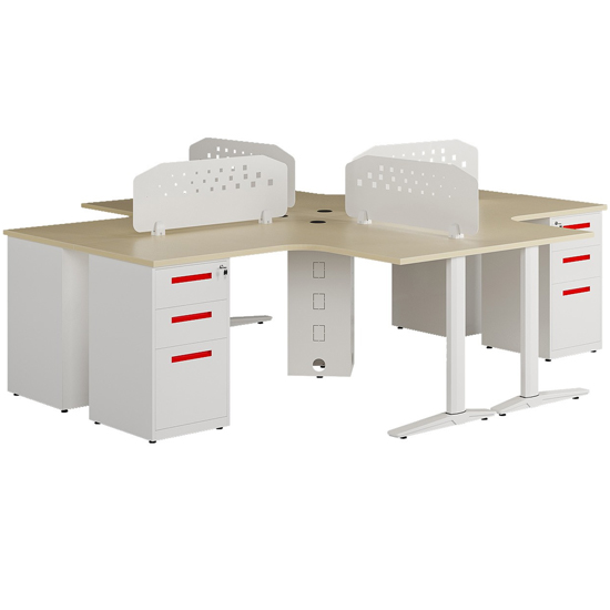 Module bàn làm việc góc cho 4 người UNMD03CS3