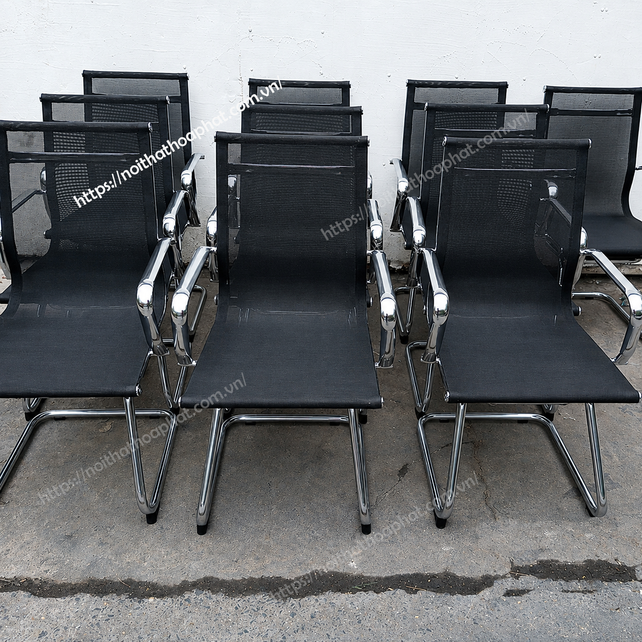 hình ảnh thực tế ghế họp chân quỳ GL403