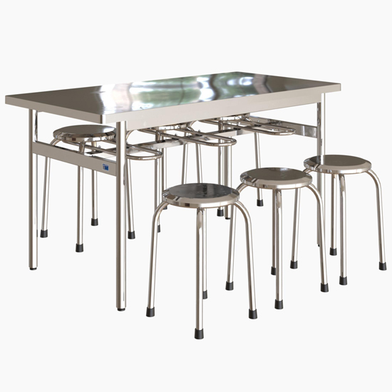 Bàn ăn inox cao cấp 1m6 BA04I16 - ảnh 3