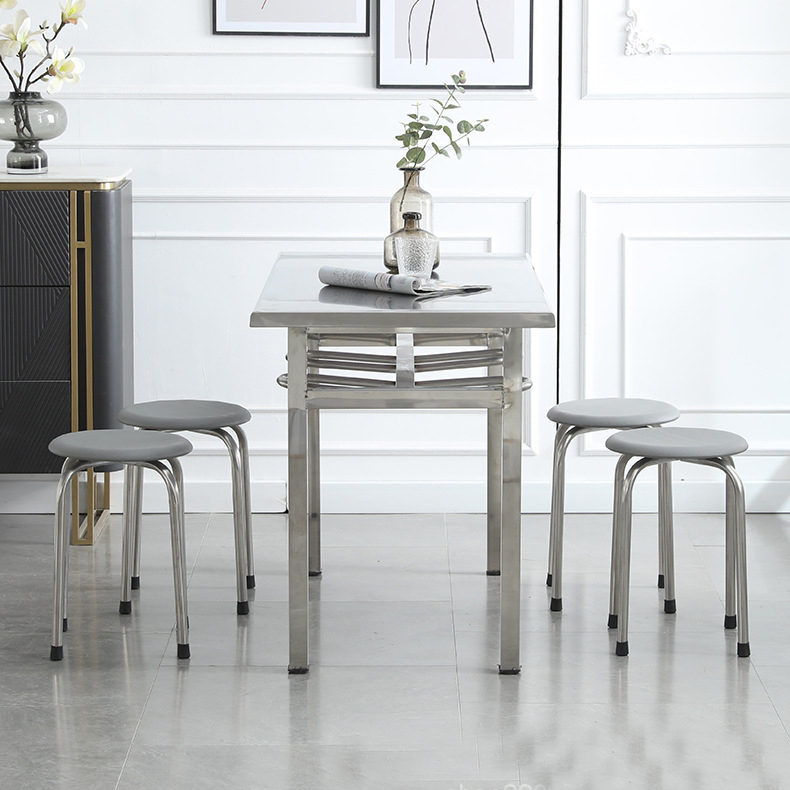 B&agrave;n ăn inox c&oacute; m&oacute;c treo ghế