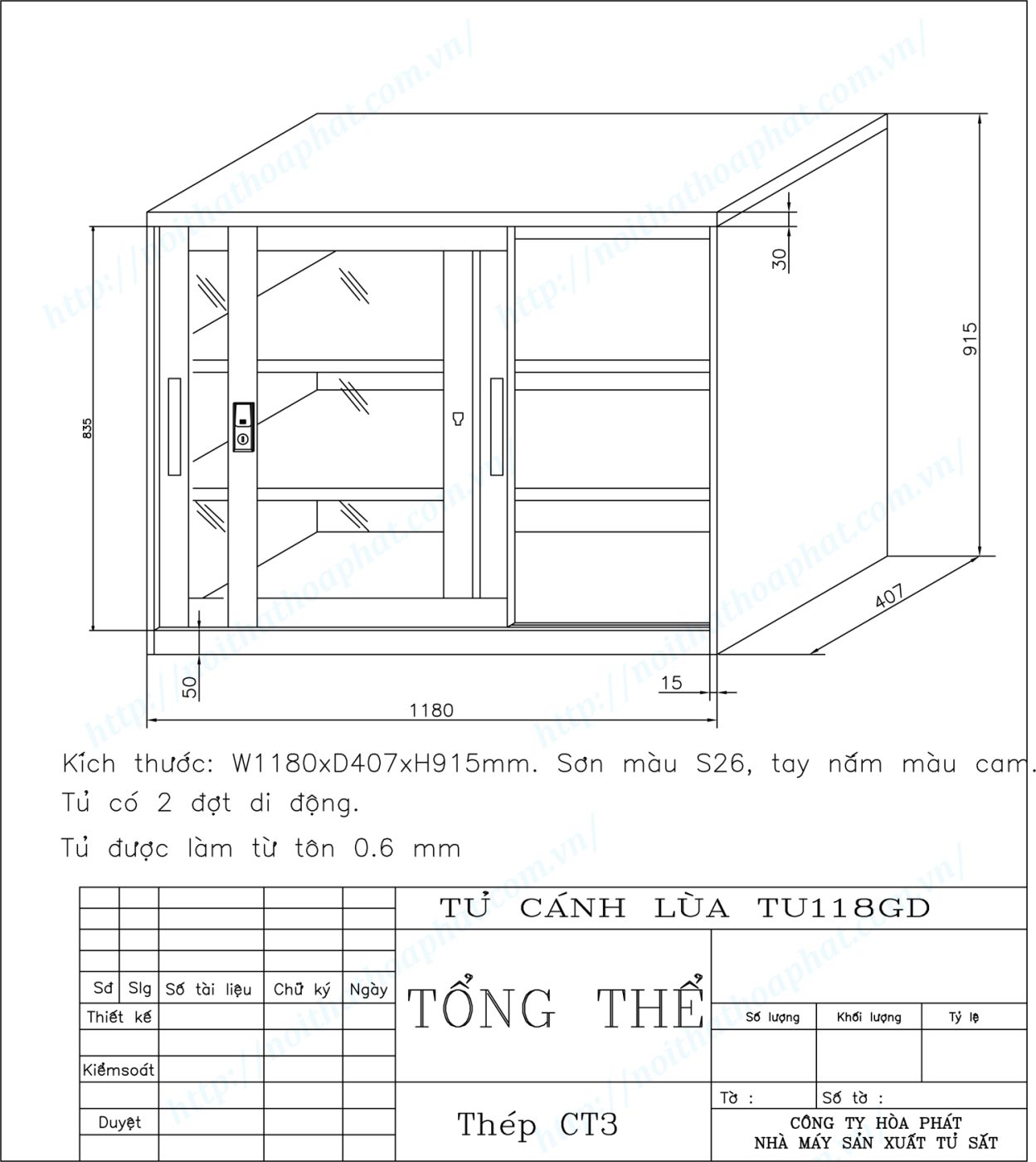 Bản vẽ kỹ thuật thiết kế tủ c&aacute;nh l&ugrave;a TU118GD