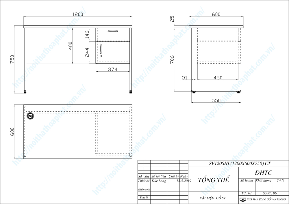 Bản vẽ thiết kế bàn nhân viên SV120SHL Bản vẽ thiết kế bàn nhân viên SV120SHL