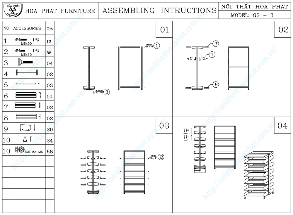 Hướng dẫn lắp đặt kệ đựng file t&agrave;i liệu GS3