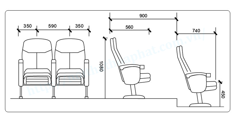 Bản vẽ lắp đặt ghế rạp chiếu phim TC05