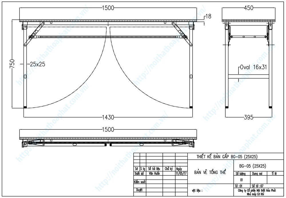Bản vẽ thiết kế tổng thể bàn gấp khung thép 1m5 BG05 Bản vẽ thiết kế tổng thể bàn gấp khung thép 1m5 BG05