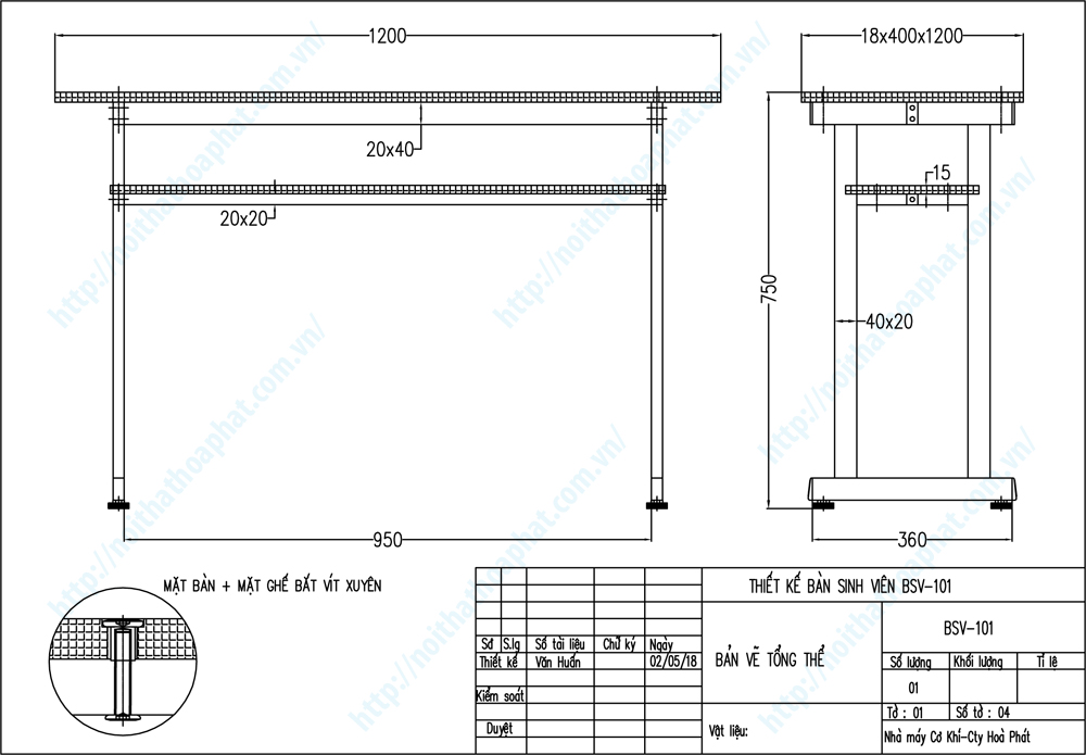 Bản vẽ thiết kế tổng thể bộ bàn ghế sinh viên BSV101, GSV101, GSV101T Bản vẽ thiết kế tổng thể bộ bàn ghế sinh viên BSV101, GSV101, GSV101T