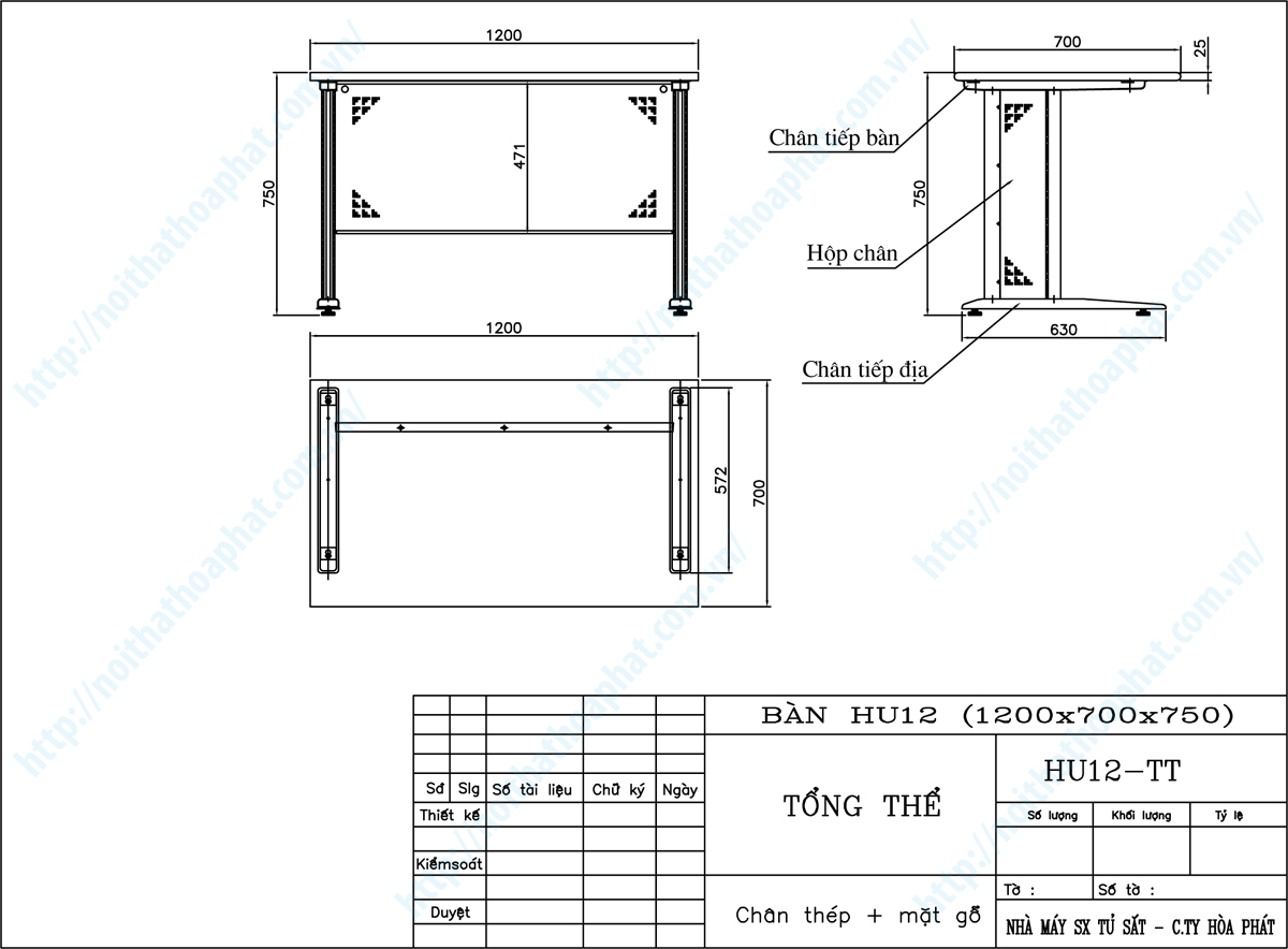 Bản vẽ thiết kế tổng thể bàn làm việc chân sắt 1m2 HU12 Bản vẽ thiết kế tổng thể bàn làm việc chân sắt 1m2 HU12