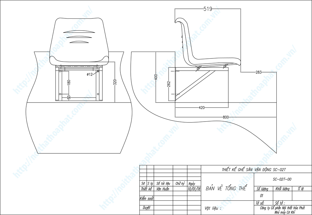 Bản vẽ thiết kế tổng thể ghế sân vận động SC02T Bản vẽ thiết kế tổng thể ghế sân vận động SC02T