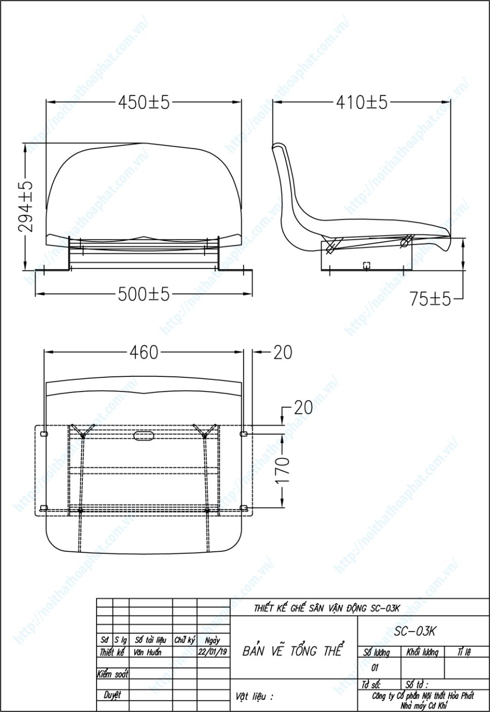 Bản vẽ thiết kế tổng thể ghế sân vận động SC03K Bản vẽ thiết kế tổng thể ghế sân vận động SC03K