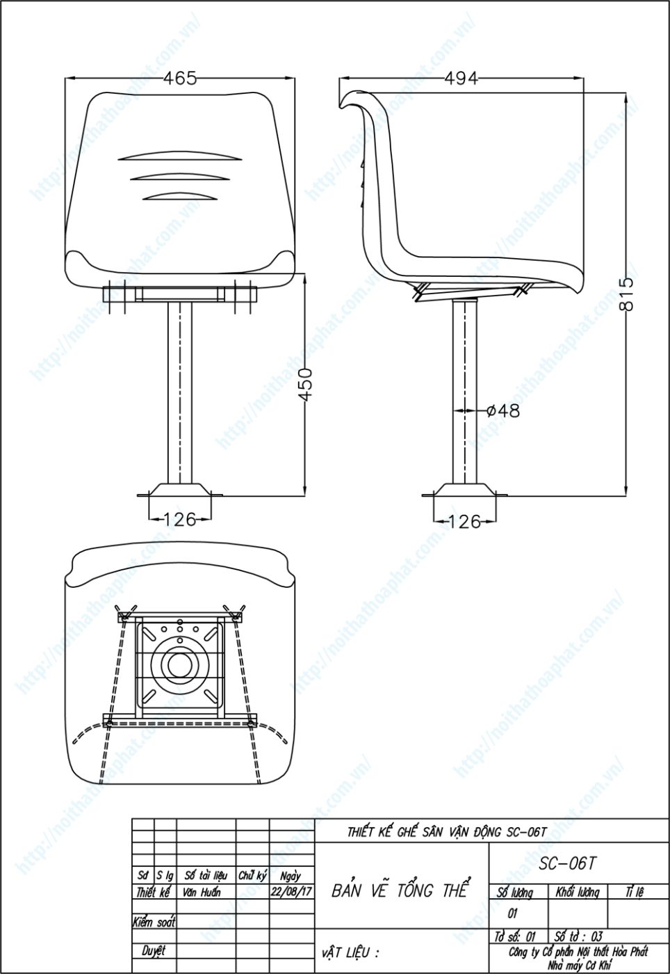 Bản vẽ thiết kế tổng thể ghế sân vận động SC06T Bản vẽ thiết kế tổng thể ghế sân vận động SC06T