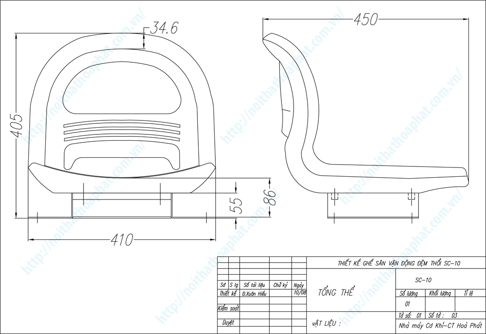 Bản vẽ thiết kế tổng thể ghế sân vận động SC10 Bản vẽ thiết kế tổng thể ghế sân vận động SC10