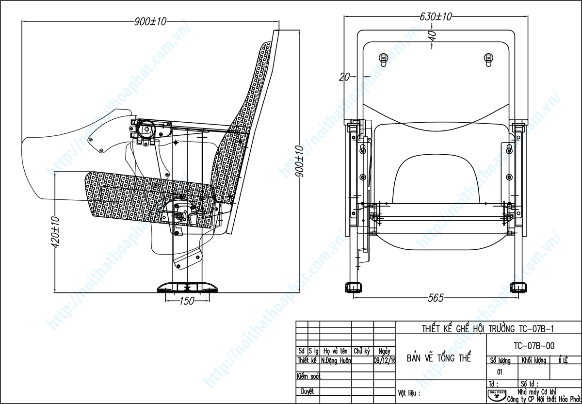 Bản vẽ thiết kế tổng thể ghế hội trường khung thép TC07B Bản vẽ thiết kế tổng thể ghế hội trường khung thép TC07B