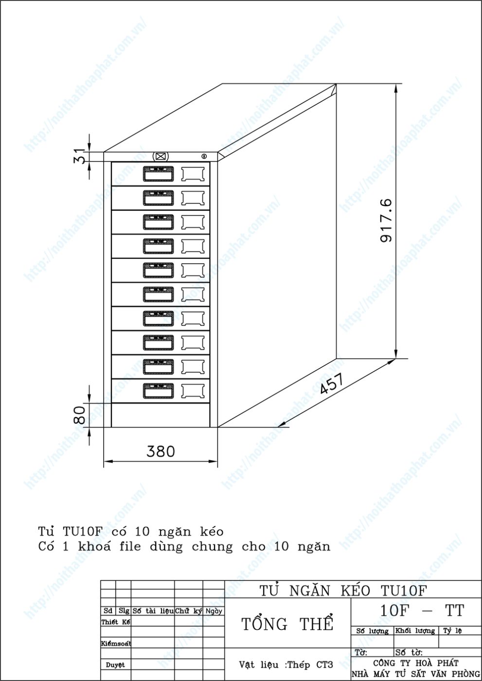 Bản vẽ thiết kế tổng thể tủ file tài liệu TU10F Bản vẽ thiết kế tổng thể tủ file tài liệu TU10F