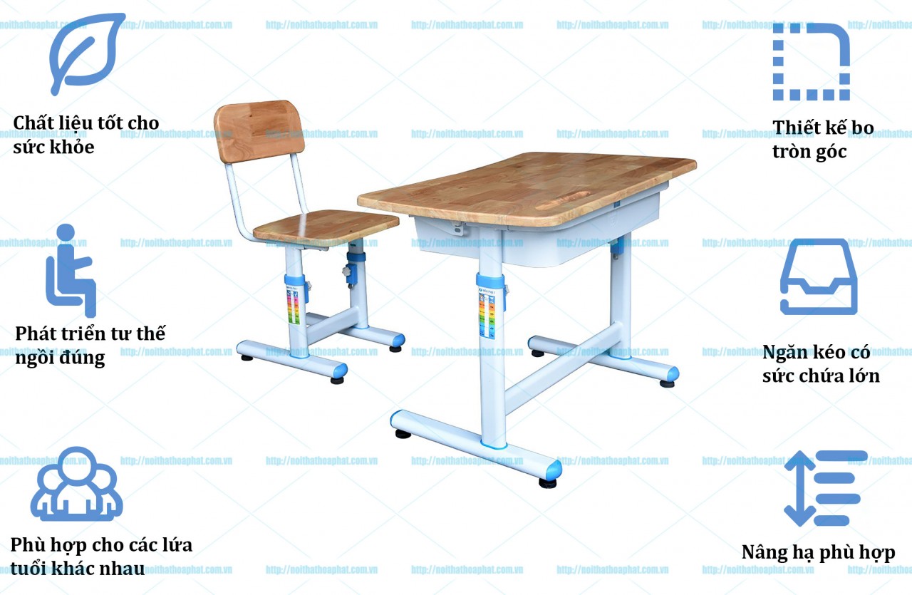 Bộ bàn ghế học sinh BHS29B-4, GHS29-4 - ảnh 3