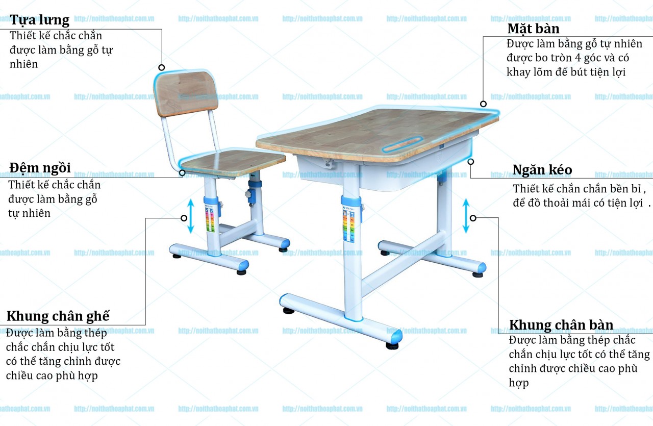 Bộ bàn ghế học sinh BHS29B-4, GHS29-4 - ảnh 4
