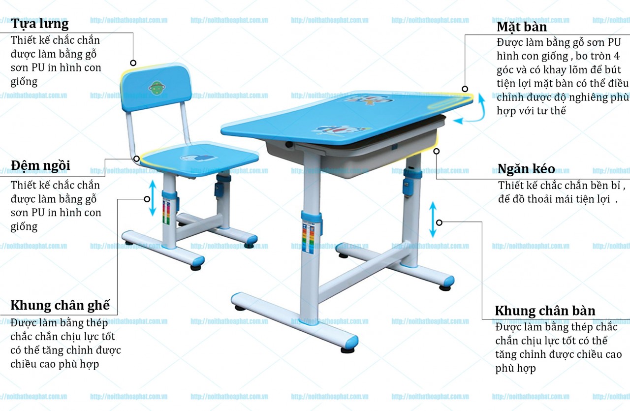 Bộ bàn ghế học sinh tiểu học BHS29, GHS29 - ảnh 4
