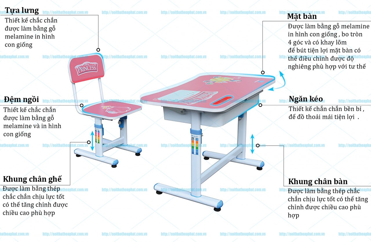 Bộ bàn ghế học sinh BHS29B-3, GHS29-3 - ảnh 4