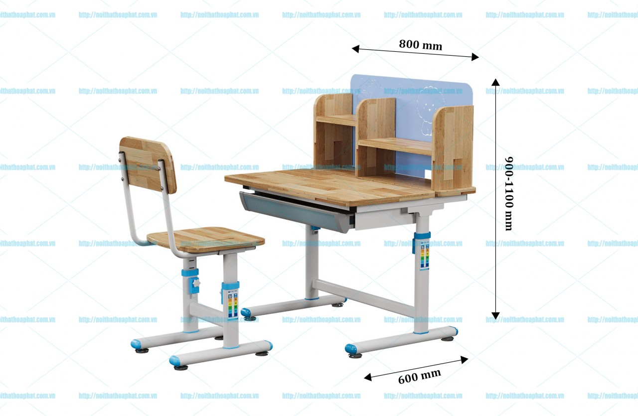 Bộ bàn học sinh bằng gỗ BHS31-4 - ảnh 2