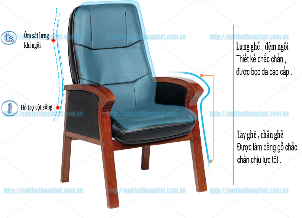 Ghế họp chân gỗ tự nhiên GH12 - ảnh 2