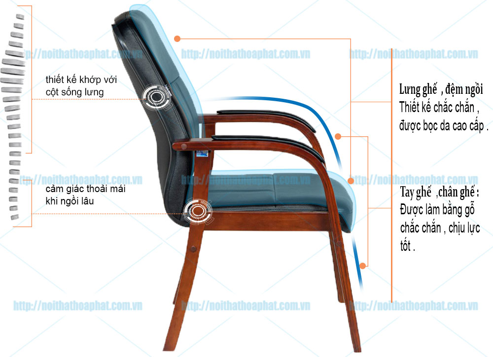 Ghế họp khung gỗ tự nhiên GH13 - ảnh 5