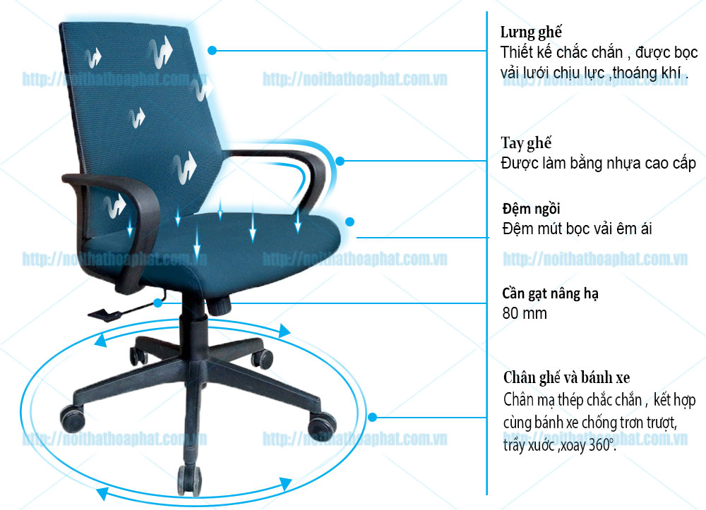 Ghế xoay luới Hòa Phát GL112 - ảnh 6