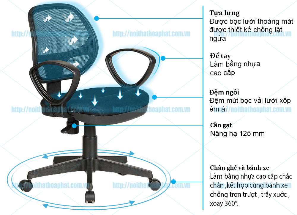 Ghế lưới nhân viên GL101B - ảnh 4
