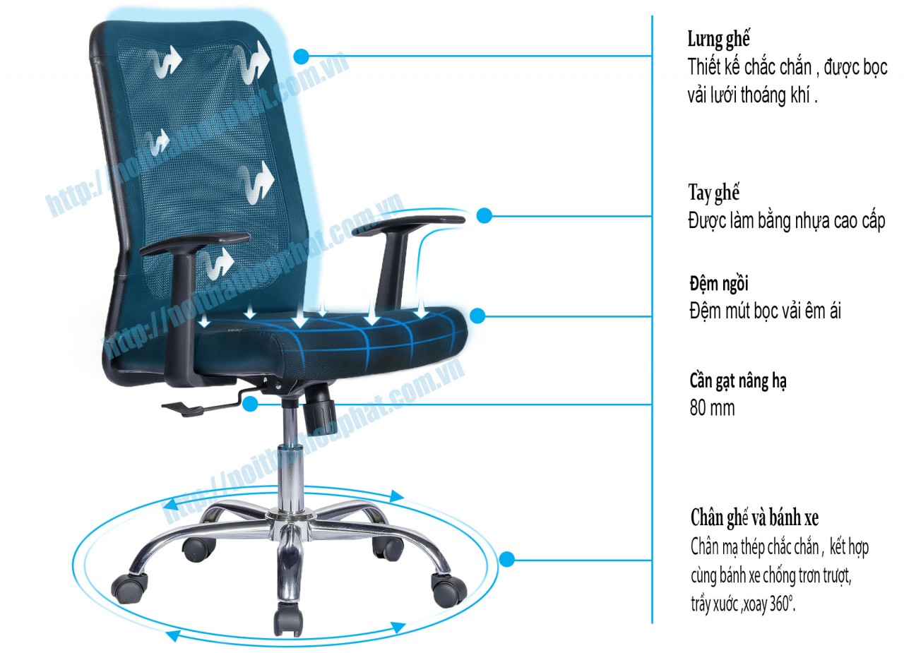 Ghế lưới lãnh đạo GL206 - ảnh 5