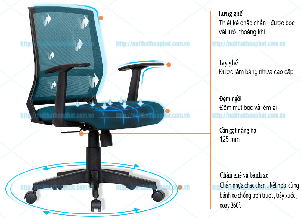 Ghế văn phòng Hòa Phát GL214 - ảnh 5