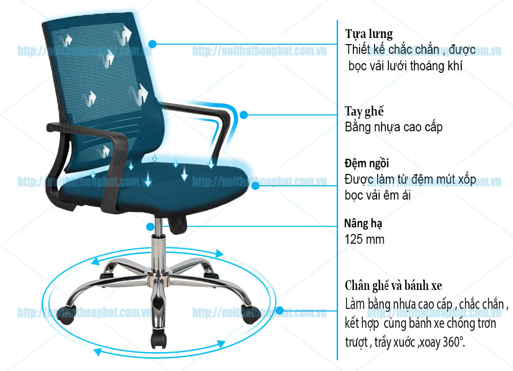 Ghế lưới nhân viên GL216 - ảnh 5