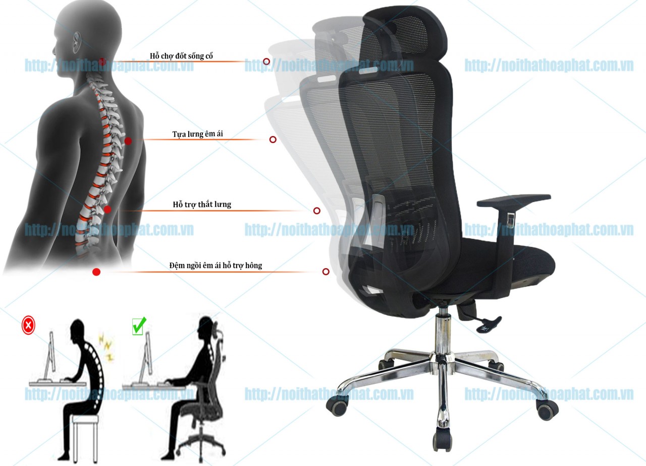 Ghế văn phòng lưới thoáng khí GL302 - ảnh 6