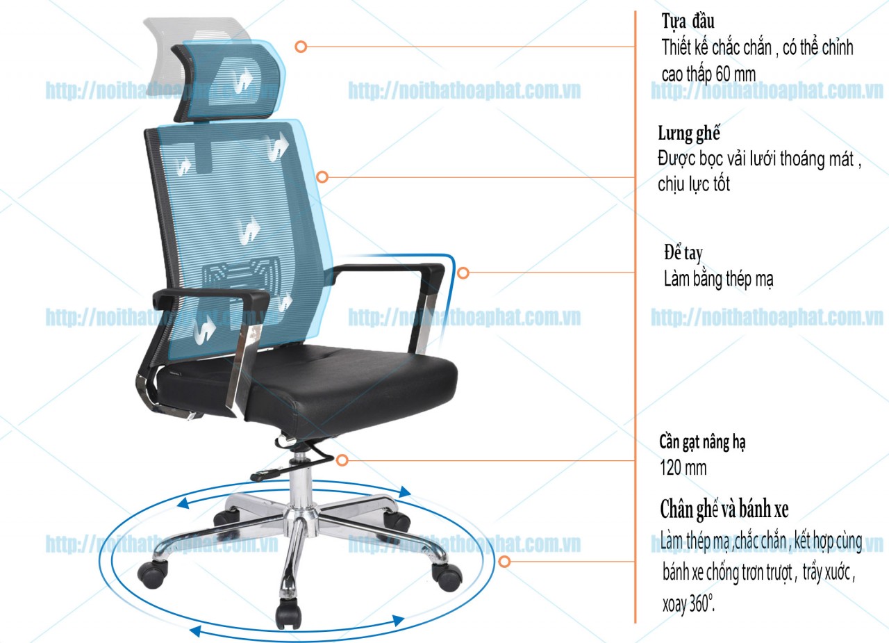 Ghế xoay lưới cao cấp GL315 - ảnh 5