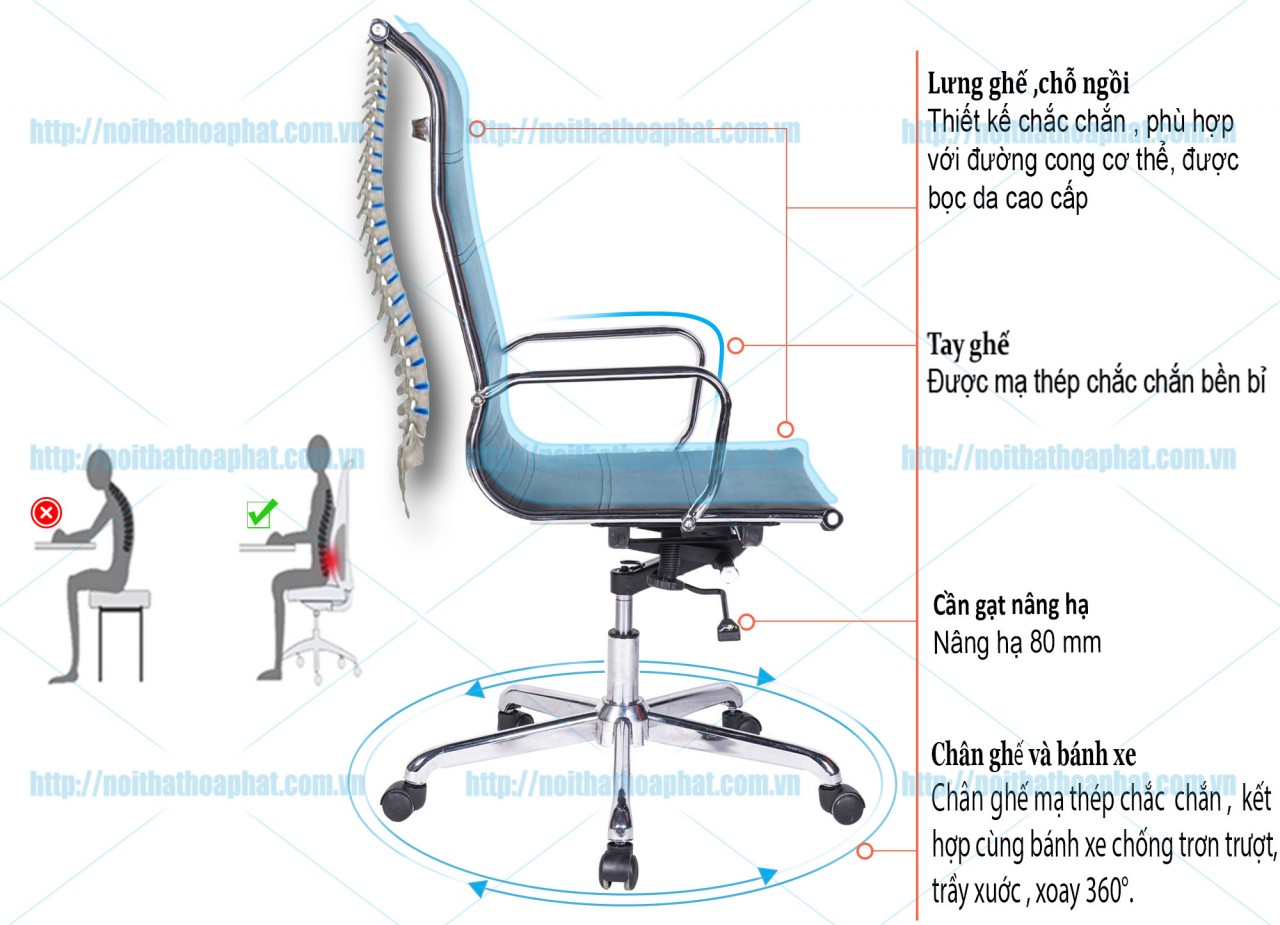 Ghế xoay văn phòng GL317 - ảnh 6
