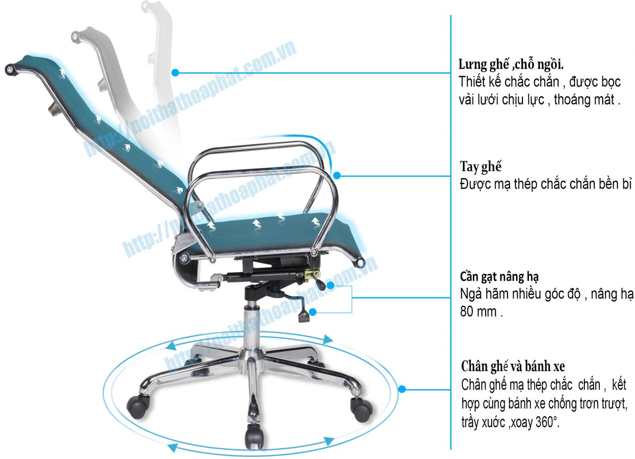 Ghế lưới xoay GL320 - ảnh 5