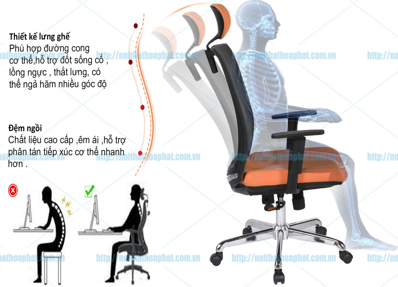 Ghế lưới cao cấp lưng cao GL321 - ảnh 5