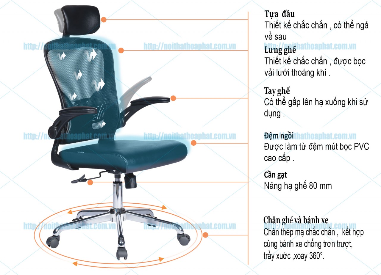 Ghế lãnh đạo lưng cao GL331 - ảnh 2