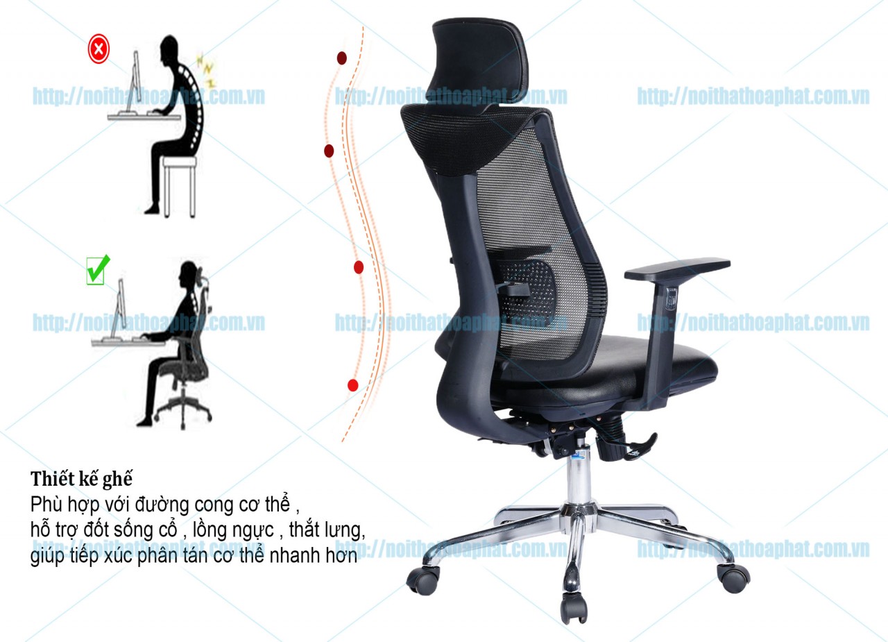 Ghế lưới lưng cao GL332 - ảnh 4