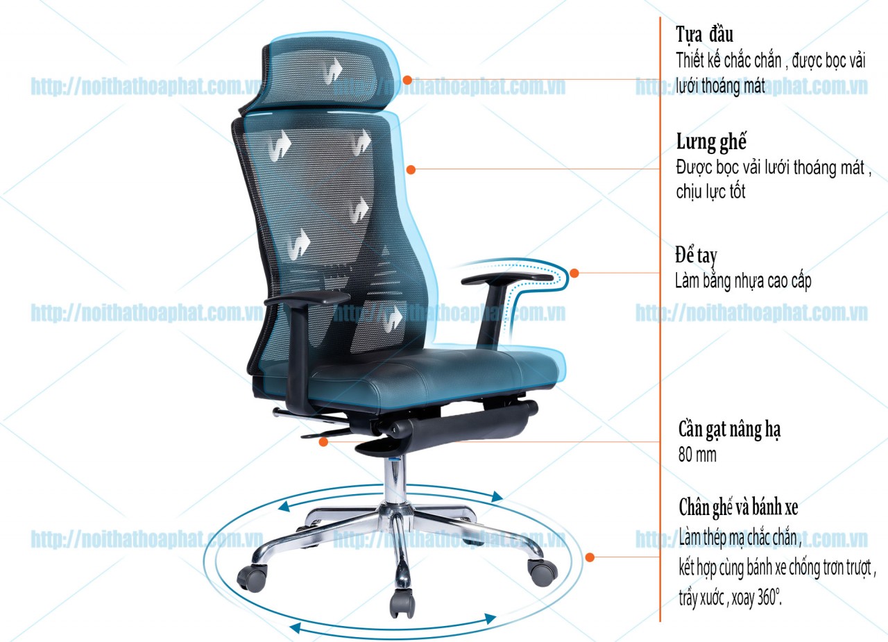 Ghế lưới lãnh đạo GL334 - ảnh 6