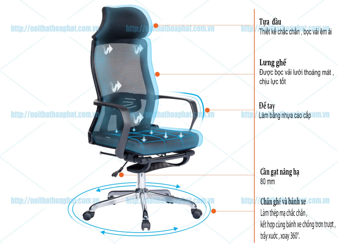 Ghế lưới lãnh đạo GL336 - ảnh 4