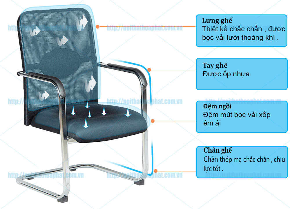 Ghế họp chân quỳ GL401 - ảnh 2