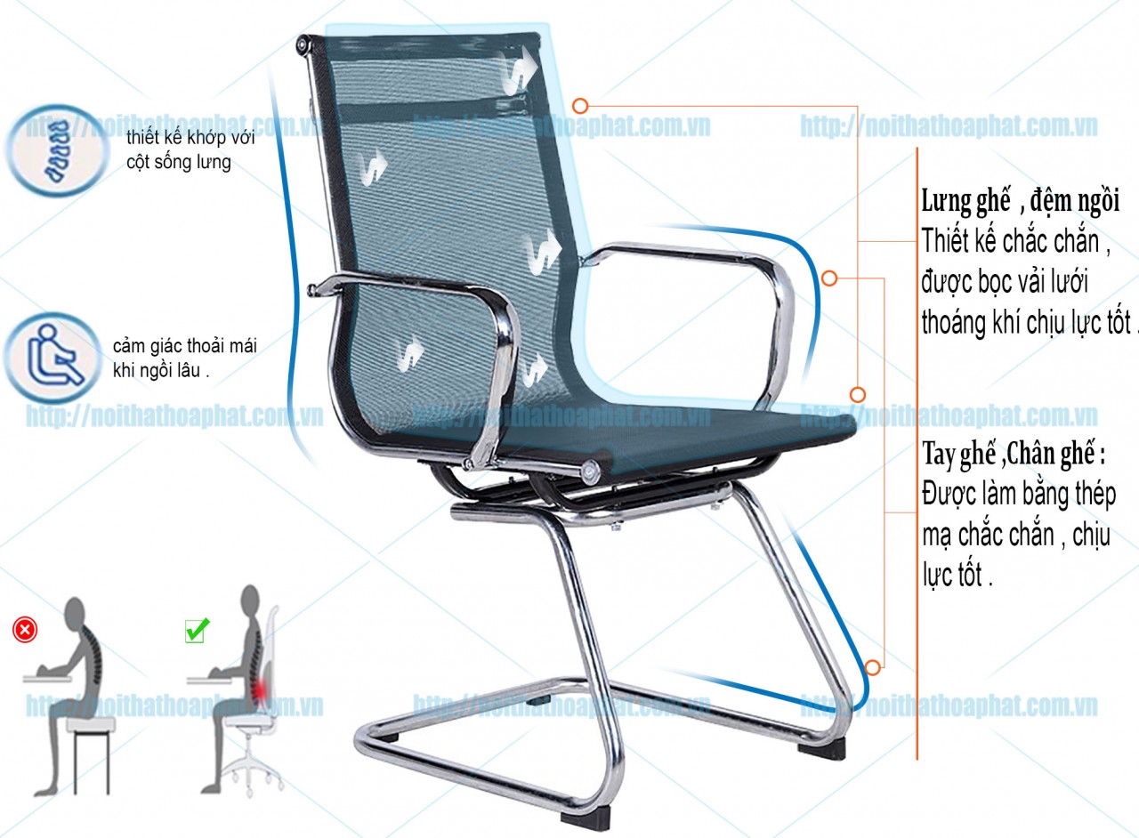 Ghế họp chân quỳ GL403 - ảnh 5