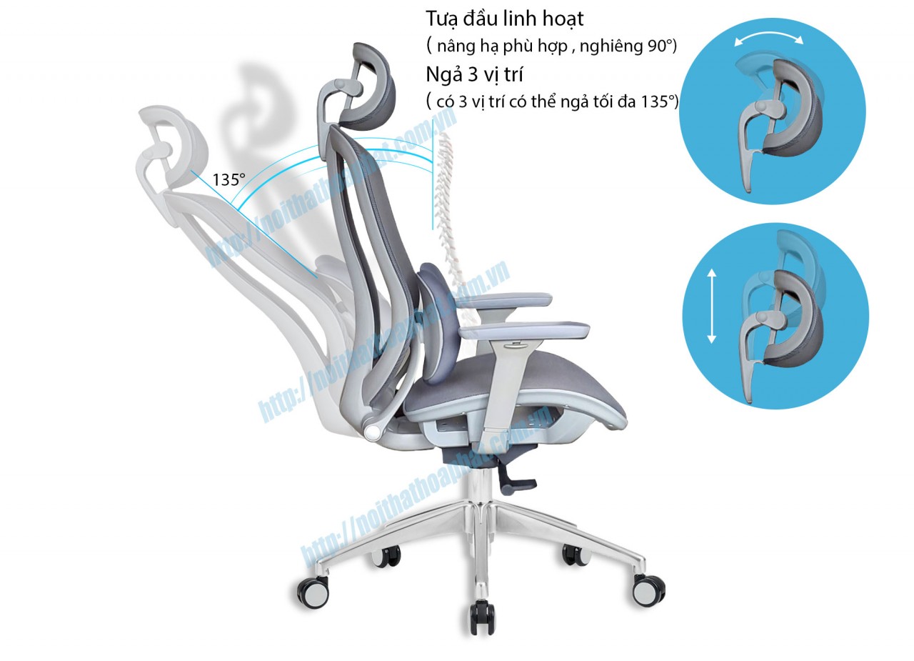 Ghế công thái học chân hợp kim GLE04-1 - ảnh 6