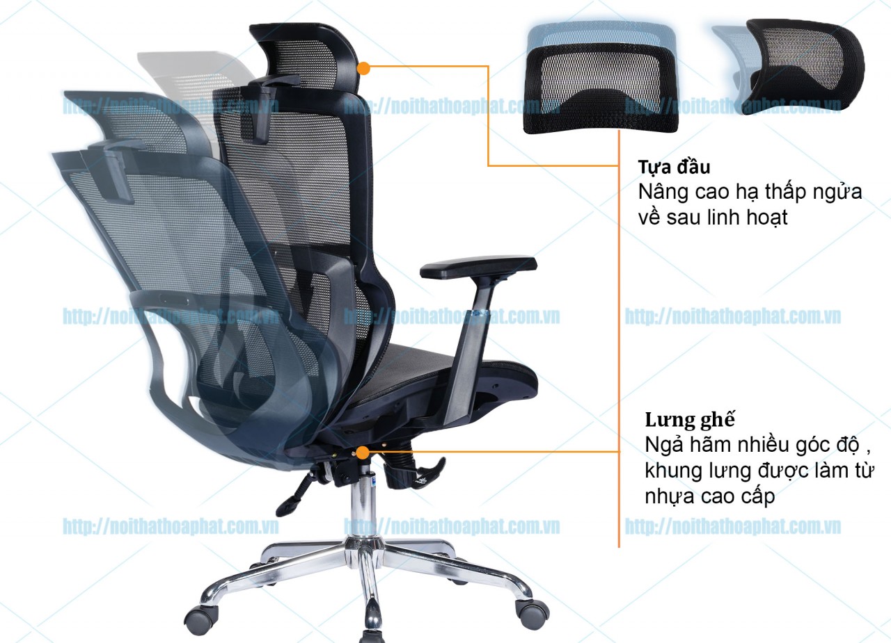 Ghế công thái học lưng lưới GLE07 - ảnh 6