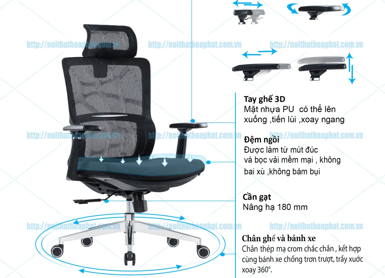 Ghế Công Thái Học GLE02 - ảnh 4