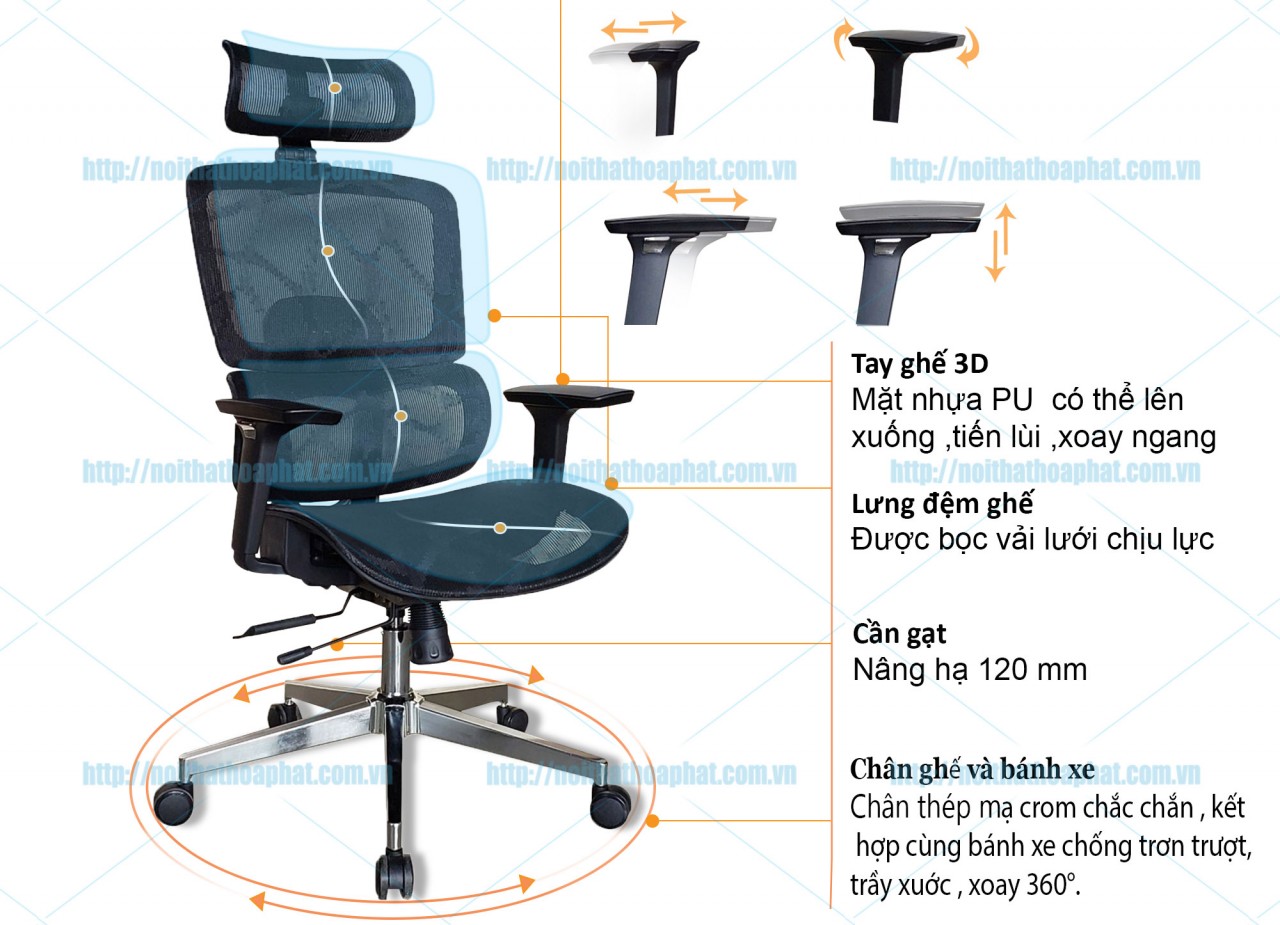 Ghế công thái học Hòa Phát GLE03 - ảnh 5