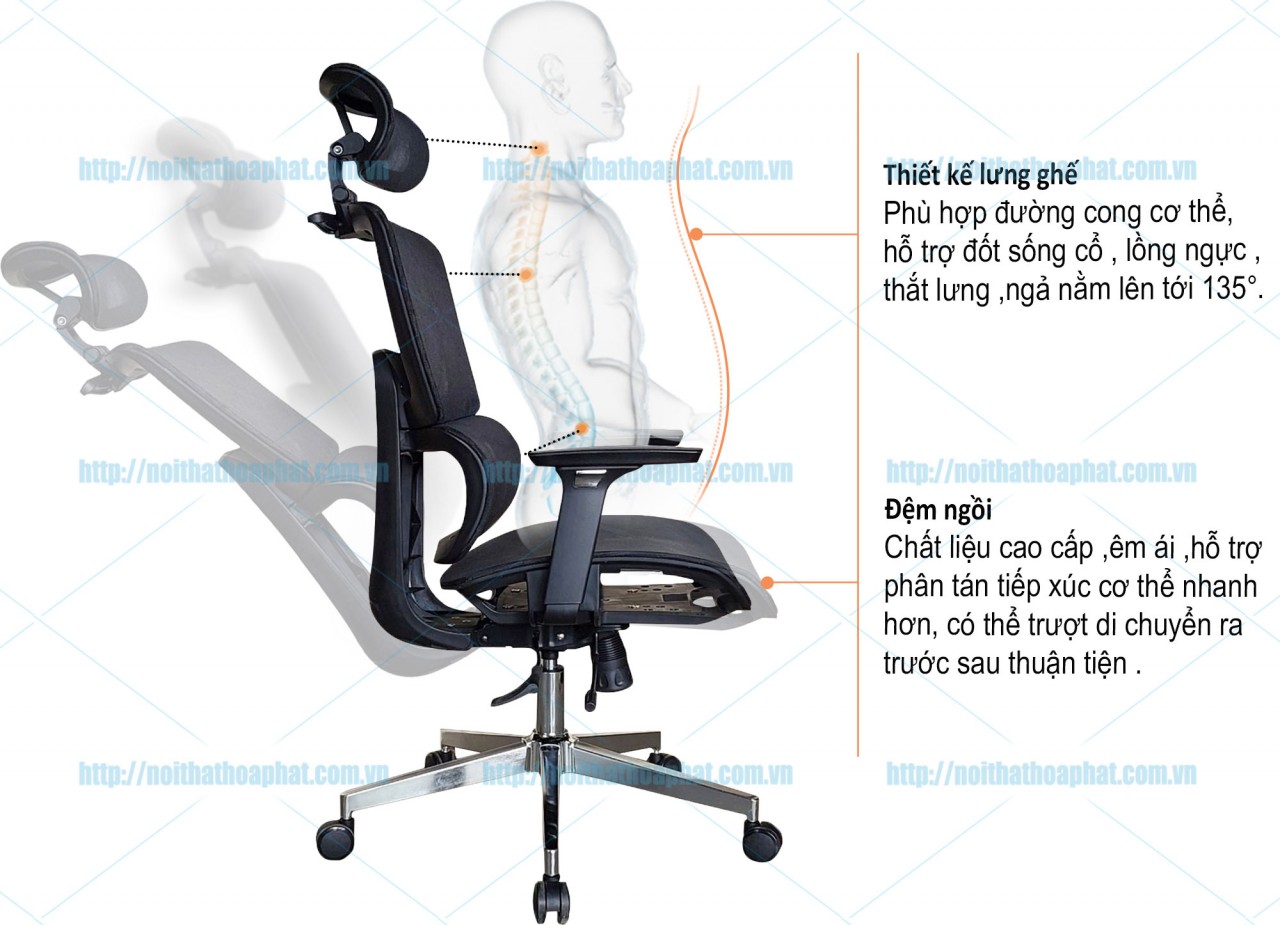 Ghế công thái học Hòa Phát GLE03 - ảnh 6