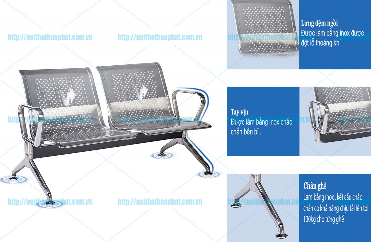 Ghế phòng chờ Inox GPC04I-2 - ảnh 4