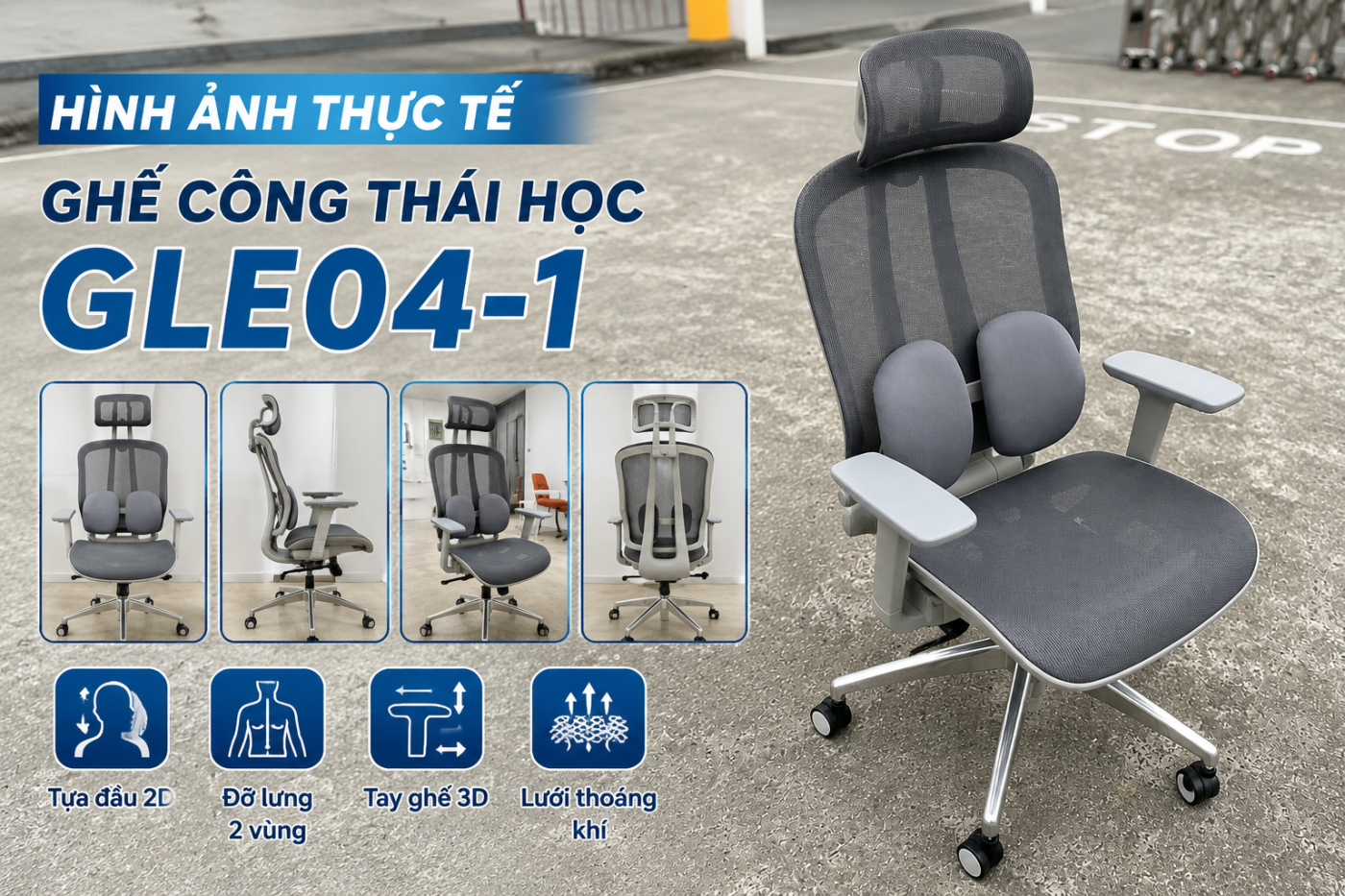 Hình ảnh thực tế Ghế Công Thái Học GLE04-1