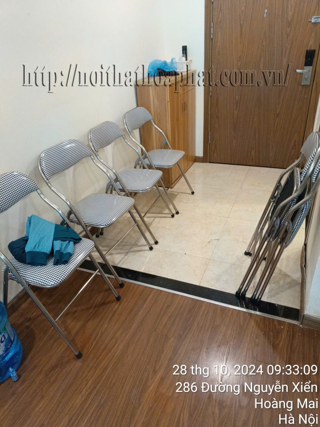 H&igrave;nh ảnh thực tế ghế gấp khung th&eacute;p G01-1