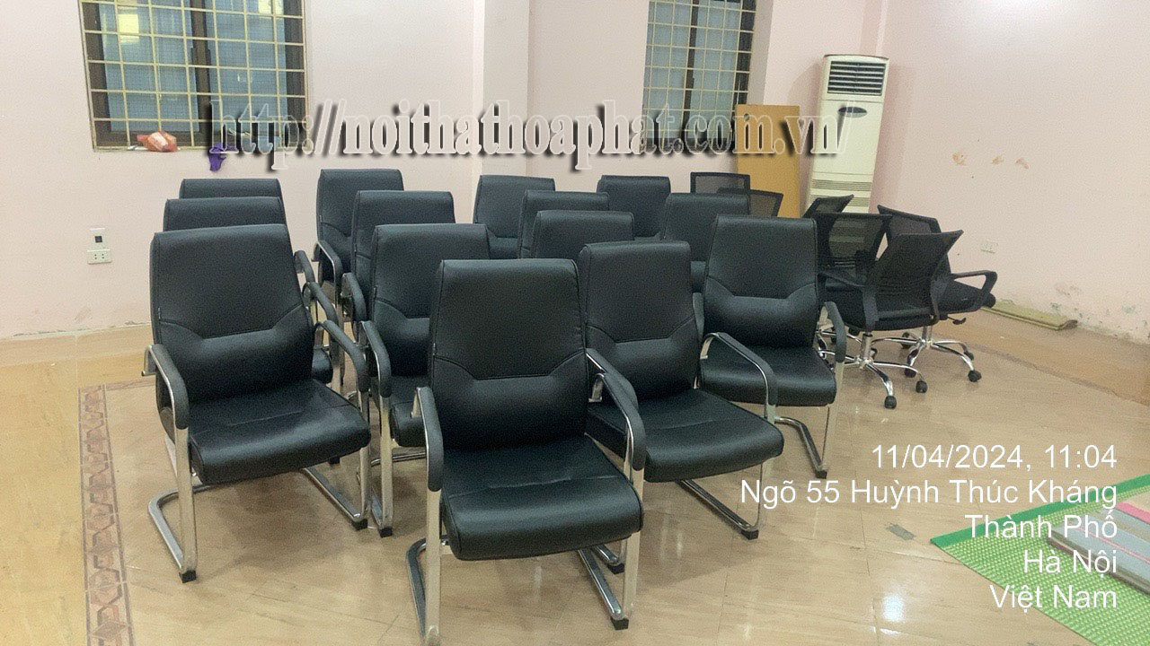 H&igrave;nh ảnh thực tế ghế họp bọc da cao cấp SL908
